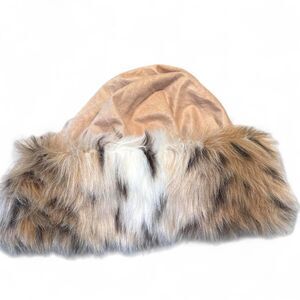 Atsugi Faux Fur Animal Print Beanie Hat NWOT Women's Winter Cap